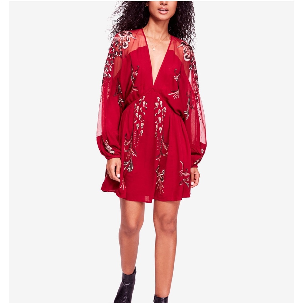 FB Bonjour Embroidered Mini Dress